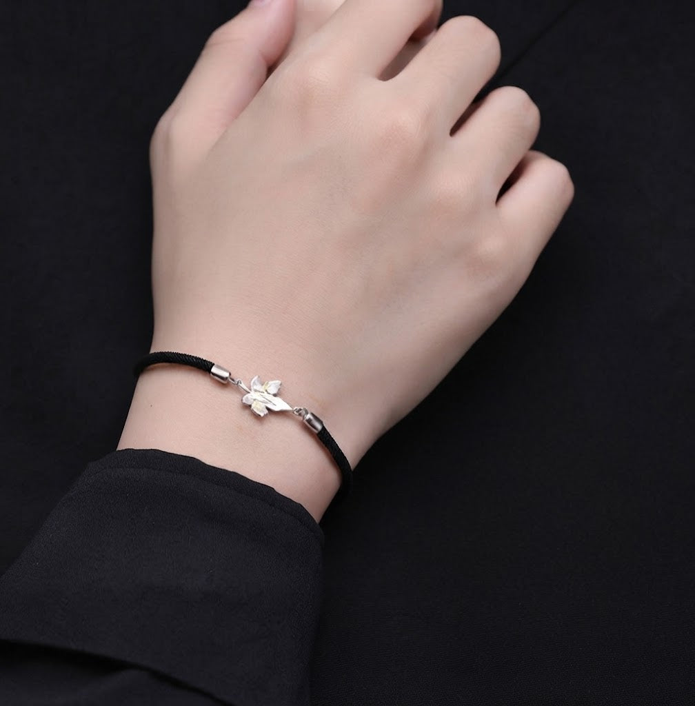 Bracelet de Couple Feuille d'Érable - Tressé Ajustable, Design Unique (Idée Cadeau)
