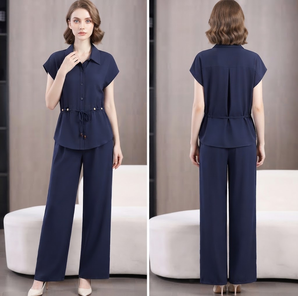 Ensemble Chic Été 2 Pièces – Haut sans Manches et Pantalon Large